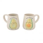 SET OF 2 MUGS AVOCADO - WITH YOU BY MY SIDE LIFE'S A WILD RIDE