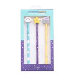 PENCIL SET WITH CHARACTER TOPPER ERASERS