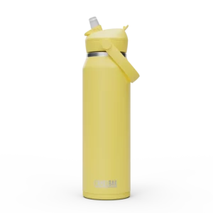 Insulated Flip Straw Bottle - 900ml Yellow Bloom