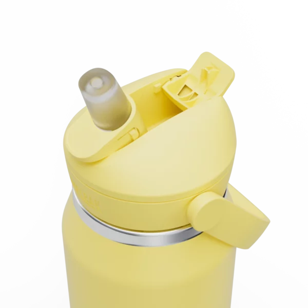 Insulated Flip Straw Bottle - 900ml Yellow Bloom - Image 3