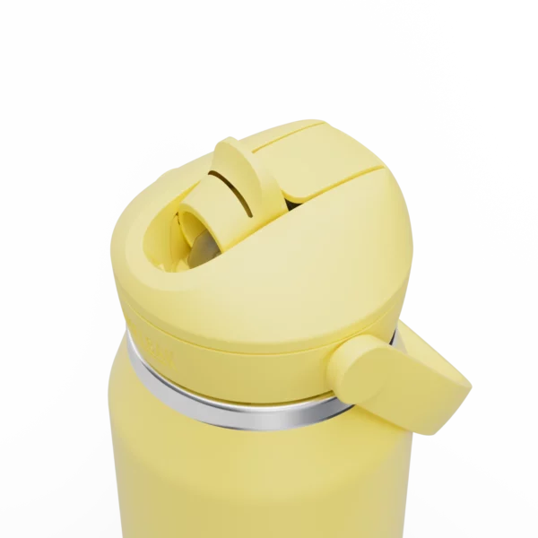 Insulated Flip Straw Bottle - 900ml Yellow Bloom - Image 4