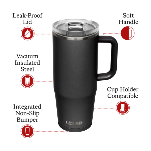 Insulated Mug 1L - Black - Image 3